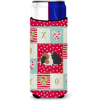"Caroline's Treasures CK5426MUK Abyssinian Guinea Pig Love Ultra Hugger slim cans cold-beverage-koozies, Multicolor"