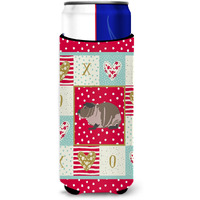 "Caroline's Treasures CK5435MUK Skinny Guinea Pig Love Ultra Hugger for slim cans cold-beverage-koozies, Multicolor"