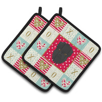 "Caroline's Treasures CK5180PTHD Affenpinscher Love Pair of Pot Holders potholders, Multicolor"