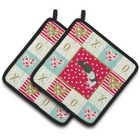 "Caroline's Treasures CK5464PTHD Tailless Rat Love Pair of Pot Holders potholders, Multicolor"