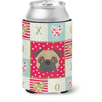 "Caroline's Treasures CK5231CC Pug Love Can or Bottle Hugger cold-beverage-koozies, Multicolor"