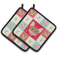 "Caroline's Treasures CK5101PTHD Chausie Cat Love Pair of Pot Holders potholders, Multicolor"