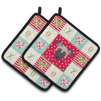 "Caroline's Treasures CK5182PTHD Argentine Pila Dog Love Pair of Pot Holders potholders, Multicolor"