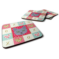"Caroline's Treasures CK5124FC Korat Cat Love Foam Set of 4 coasters, Multicolor"