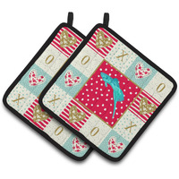 "Caroline's Treasures CK5498PTHD Sword Tail Guppy Love Pair of Pot Holders potholders, Multicolor"