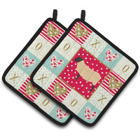 "Caroline's Treasures CK5399PTHD Suffolk Sheep Love Pair of Pot Holders potholders, Multicolor"