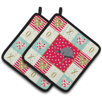 "Caroline's Treasures CK5350PTHD Rhea Love Pair of Pot Holders potholders, Multicolor"