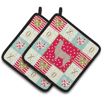 "Caroline's Treasures CK5343PTHD Llama Love Pair of Pot Holders potholders, Multicolor"