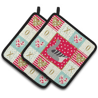 "Caroline's Treasures CK5320PTHD Pilgrim Goose Love Pair of Pot Holders potholders, Multicolor"