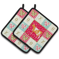 "Caroline's Treasures CK5248PTHD Guernsey Cow Love Pair of Pot Holders potholders, Multicolor"