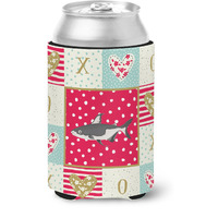"Caroline's Treasures CK5482CC Iridescent Shark Love Can or Bottle Hugger cold-beverage-koozies, Multicolor"