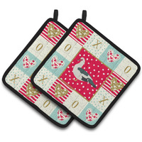 "Caroline's Treasures CK5291PTHD Muscovy Duck Love Pair of Pot Holders potholders, Multicolor"