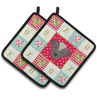 "Caroline's Treasures CK5195PTHD Ecuadorian Hairless Dog Love Pair of Pot Holders potholders, Multicolor"