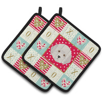 "Caroline's Treasures CK5193PTHD Cyprus Poodle Love Pair of Pot Holders potholders, Multicolor"