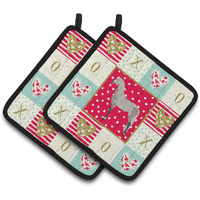 "Caroline's Treasures CK5335PTHD Orlov Trotter Horse Love Pair of Pot Holders potholders, Multicolor"