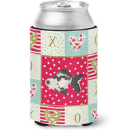 "Caroline's Treasures CK5480CC Telescope Eye Goldfish Love Can or Bottle Hugger cold-beverage-koozies, Multicolor"