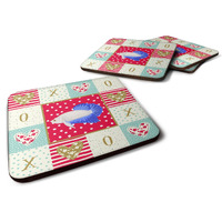 "Caroline's Treasures CK5492FC Plakat Betta Love Foam Set of 4 coasters, Multicolor"