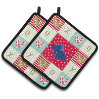 "Caroline's Treasures CK5481PTHD Veiltail Goldfish Love Pair of Pot Holders potholders, Multicolor"