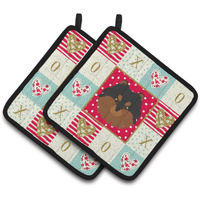 "Caroline's Treasures CK5228PTHD Pomeranian Love Pair of Pot Holders potholders, Multicolor"