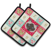 "Caroline's Treasures CK5090PTHD Birman Cat Love Pair of Pot Holders potholders, Multicolor"