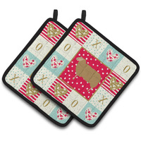 "Caroline's Treasures CK5404PTHD East Friesian Sheep Love Pair of Pot Holders potholders, Multicolor"