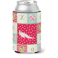 "Caroline's Treasures CK5353CC White Peacock Peafowl Love Can or Bottle Hugger cold-beverage-koozies, Multicolor"