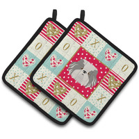 "Caroline's Treasures CK5223PTHD Odis Dog Love Pair of Pot Holders potholders, Multicolor"