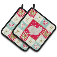 "Caroline's Treasures CK5410PTHD White Holland Turkey Love Pair of Pot Holders potholders, Multicolor"