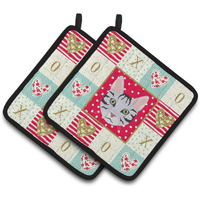 "Caroline's Treasures CK5161PTHD Serengeti Cat Love Pair of Pot Holders potholders, Multicolor"