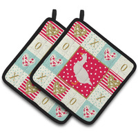 "Caroline's Treasures CK5327PTHD Shire Horse Love Pair of Pot Holders potholders, Multicolor"