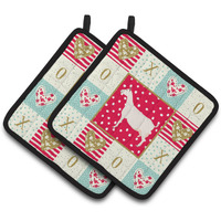 "Caroline's Treasures CK5316PTHD Saanen Goat Love Pair of Pot Holders potholders, Multicolor"