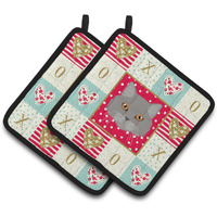 "Caroline's Treasures CK5093PTHD Brazilian Longhair Cat Love Pair of Pot Holders potholders, Multicolor"