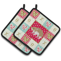 "Caroline's Treasures CK5445PTHD Turkish Hamster Love Pair of Pot Holders potholders, Multicolor"
