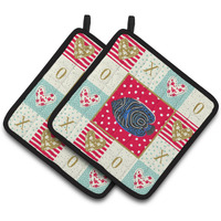 "Caroline's Treasures CK5469PTHD Emperor Angelfish Love Pair of Pot Holders potholders, Multicolor"