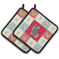"Caroline's Treasures CK5419PTHD Beige Wellman Chinchilla Love Pair of Pot Holders potholders, Multicolor"