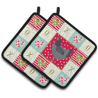 "Caroline's Treasures CK5262PTHD Jersey Giant Chicken Love Pair of Pot Holders potholders, Multicolor"