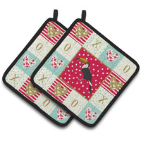 "Caroline's Treasures CK5517PTHD Toucan Love Pair of Pot Holders potholders, Multicolor"