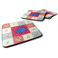 "Caroline's Treasures CK5493FC Super Delta Tail Betta Love Foam Set of 4 coasters, Multicolor"