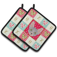 "Caroline's Treasures CK5088PTHD Bambino Cat Love Pair of Pot Holders potholders, Multicolor"
