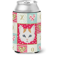 "Caroline's Treasures CK5176CC Turkish Van Cat Love Can or Bottle Hugger cold-beverage-koozies, Multicolor"