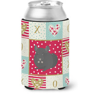 "Caroline's Treasures CK5421CC Charcoal Chinchilla Love Can or Bottle Hugger cold-beverage-koozies, Multicolor"