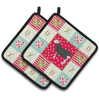 "Caroline's Treasures CK5397PTHD Herwick Sheep Love Pair of Pot Holders potholders, Multicolor"