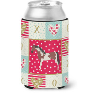 "Caroline's Treasures CK5334CC Pinto Horse Love Can or Bottle Hugger cold-beverage-koozies, Multicolor"