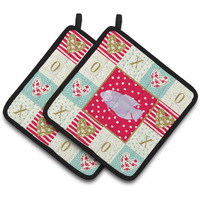 "Caroline's Treasures CK5487PTHD Giant Gourami Love Pair of Pot Holders potholders, Multicolor"