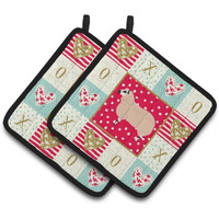 "Caroline's Treasures CK5406PTHD Kerry Hill Sheep Love Pair of Pot Holders potholders, Multicolor"