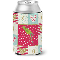 "Caroline's Treasures CK5525CC Ring-Necked Parakeet Love Can or Bottle Hugger cold-beverage-koozies, Multicolor"