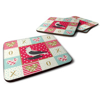 "Caroline's Treasures CK5373FC Saxon Fairy Swallow Pigeon Love Foam Set of 4 coasters, Multicolor"