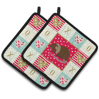 "Caroline's Treasures CK5306PTHD Coypu Nutria River Rat Love Pair of Pot Holders potholders, Multicolor"