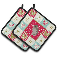 "Caroline's Treasures CK5439PTHD Dwarf Hamster Love Pair of Pot Holders potholders, Multicolor"