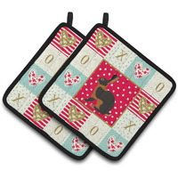 "Caroline's Treasures CK5390PTHD Tan Rabbit Love Pair of Pot Holders potholders, Multicolor"